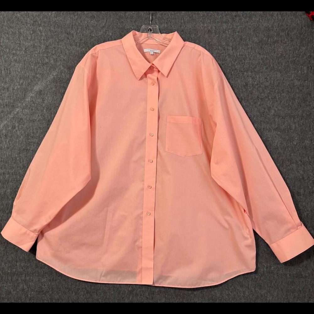 Foxcroft Wrinkle Free Peach Button-Up Shirt - Size 24W